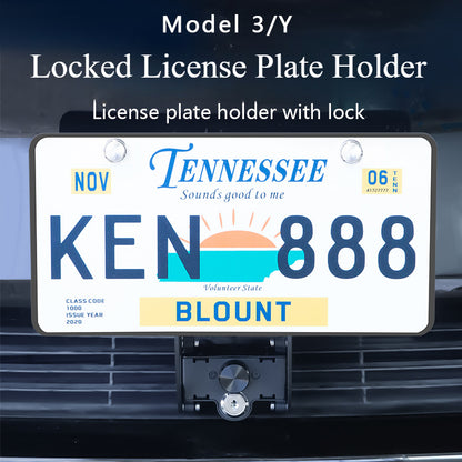 Anti-theft American Standard Lockable License Plate Frame For Tesla Model 3 Y