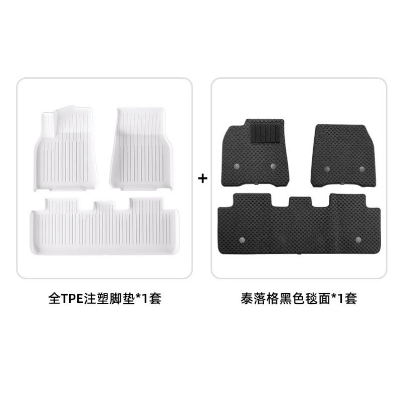 Premium White Gray TPE Floor Mats for Tesla Model 3/Y