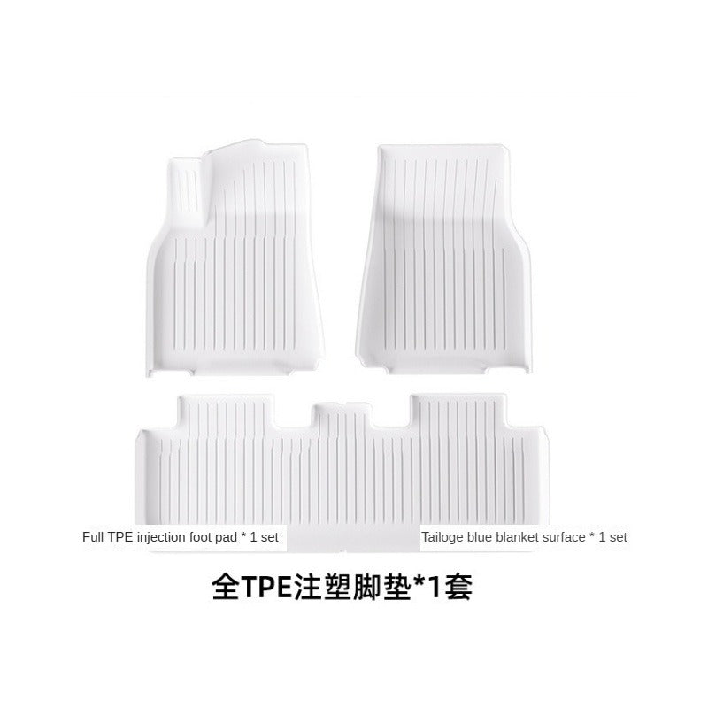 Premium White Gray TPE Floor Mats for Tesla Model 3/Y