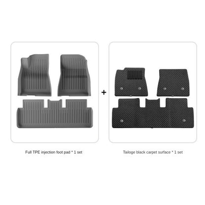 Premium White Gray TPE Floor Mats for Tesla Model 3/Y