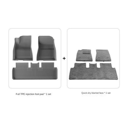 Premium White Gray TPE Floor Mats for Tesla Model 3/Y