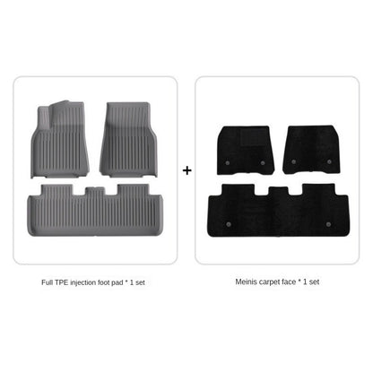 Premium White Gray TPE Floor Mats for Tesla Model 3/Y